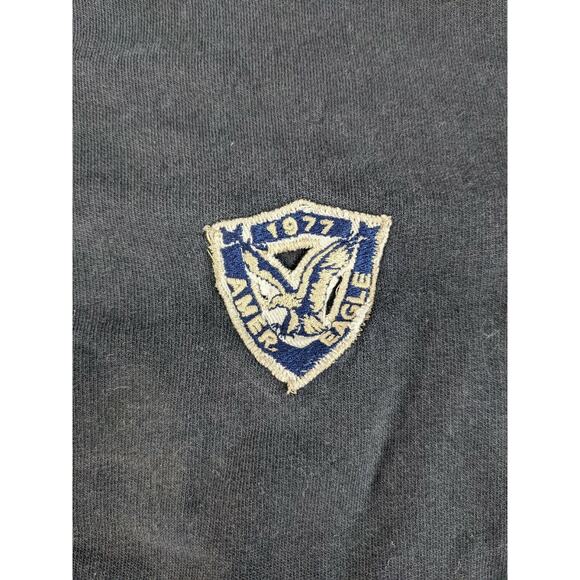 Mens American Eagle Athletic Fit Sweatshirt Size XLT 1/4 Zip Distressed Black - Picture 9 of 12